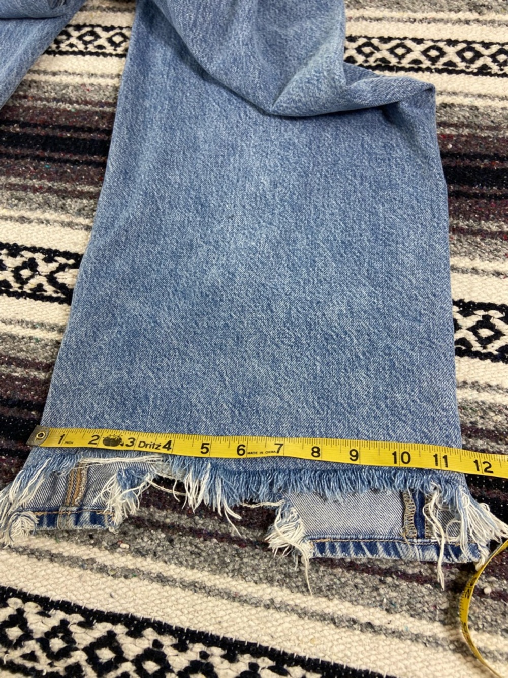 American Eagle Super High Rise Wide Leg Baggy Jeans Distressed 8 X-Long - Picture 8 of 14